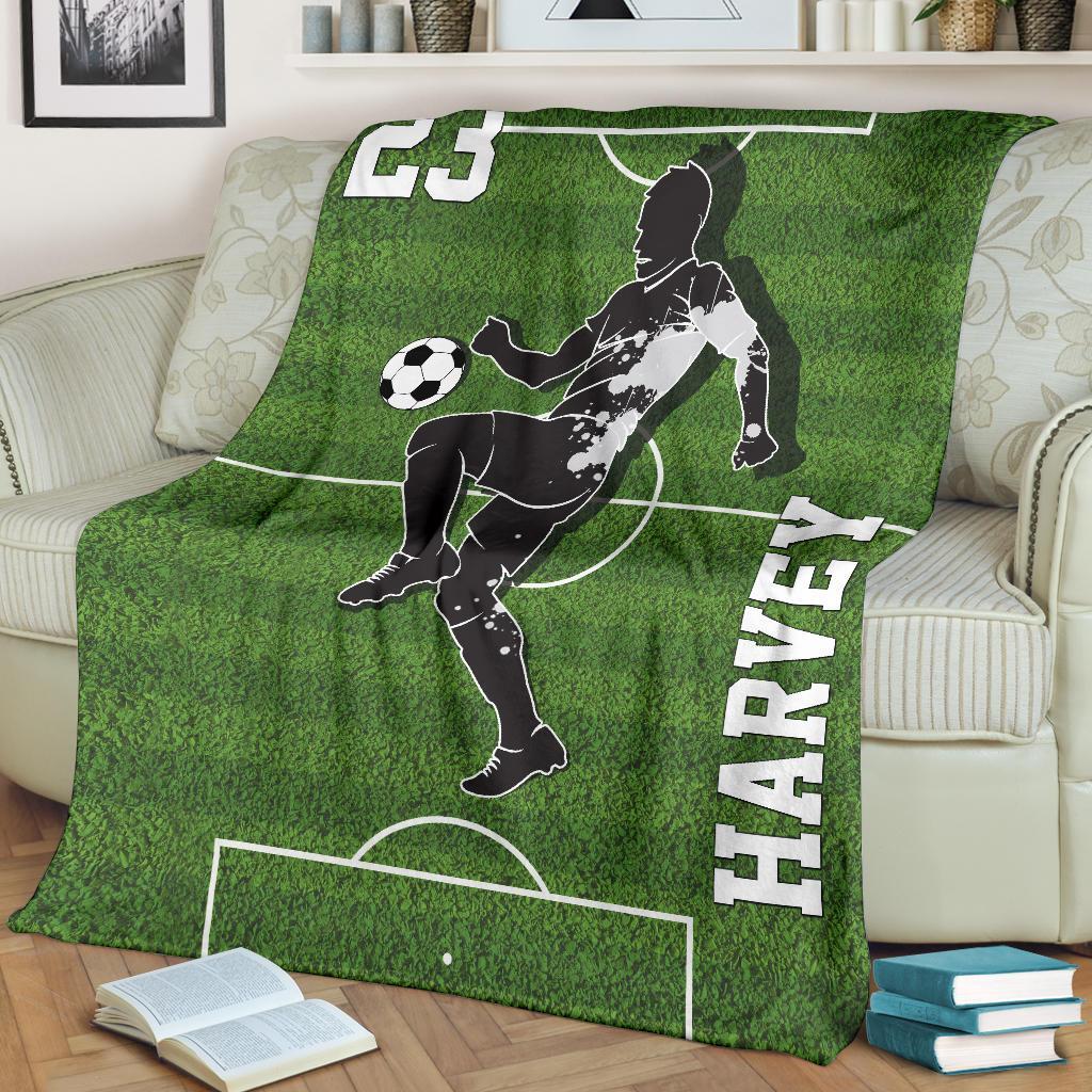 litzzy Personalized Soccer Fleece Blanket - Lath1311203Ki Quilt Blanket   