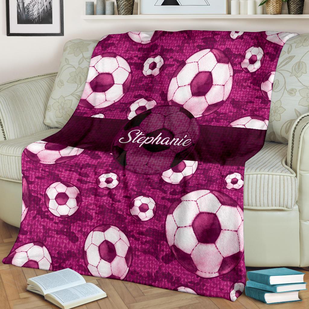 litzzy Personalized Soccer Pattern Texture Fleece Blanket - Nh1411202 Quilt Blanket   