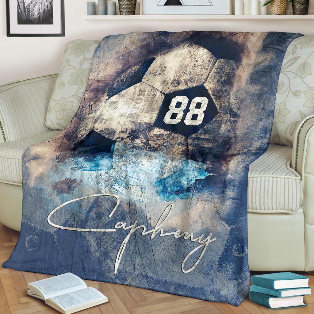 litzzy Personalized Soccer Abstract Fleece Blanket - Tltm3011201 Quilt Blanket   