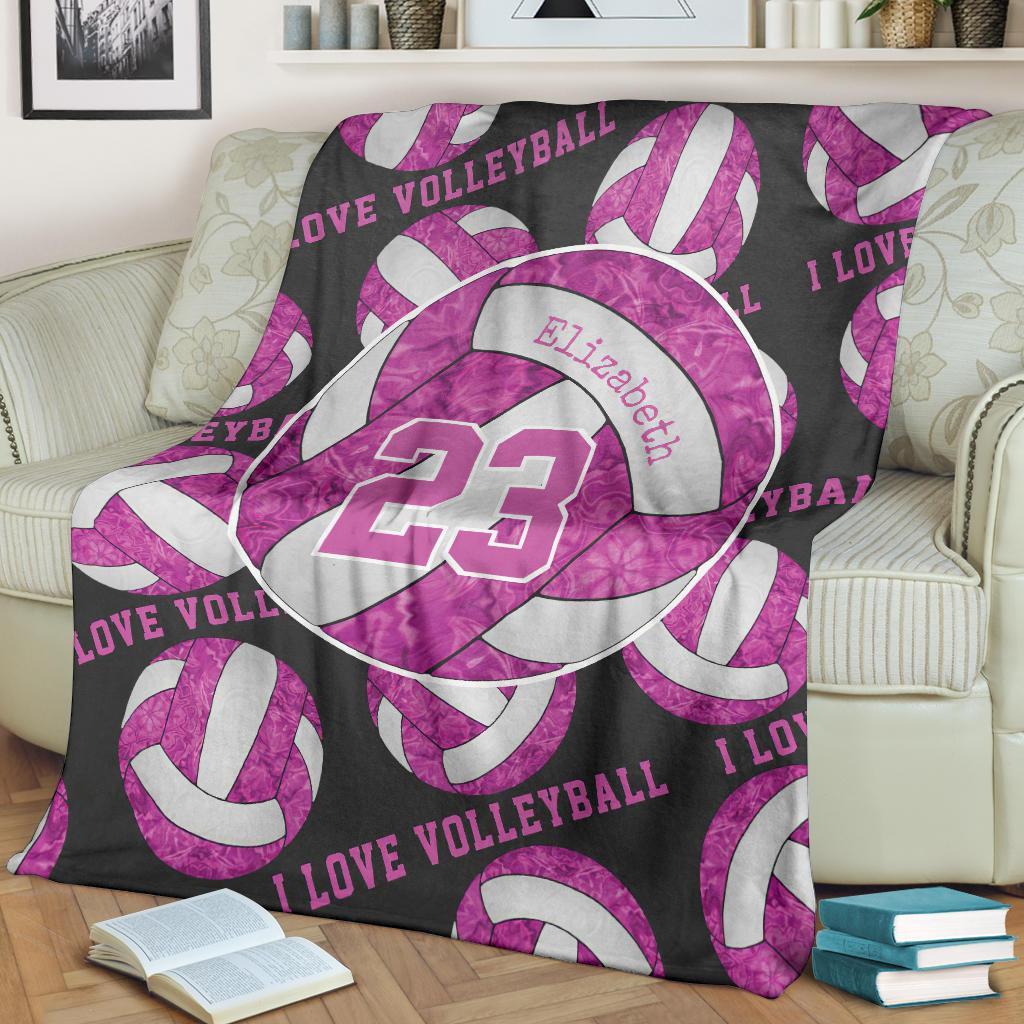 litzzy Hot Pink White - I Love Vlb Collection Fleece Blanket - Ty0611202 Quilt Blanket 60x80  