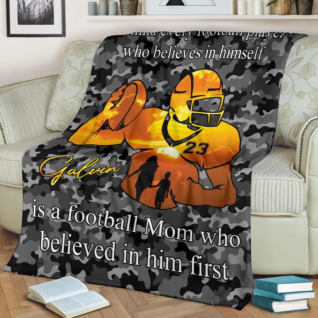 litzzy Personalized Football Player Fleece Blanket - Lath2411203 Quilt Blanket   
