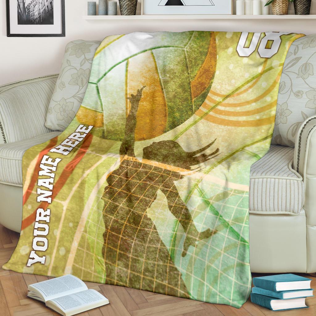 litzzy Personalized Collection Volleyball Girl Fleece Blanket - Tlty0212202 Quilt Blanket   