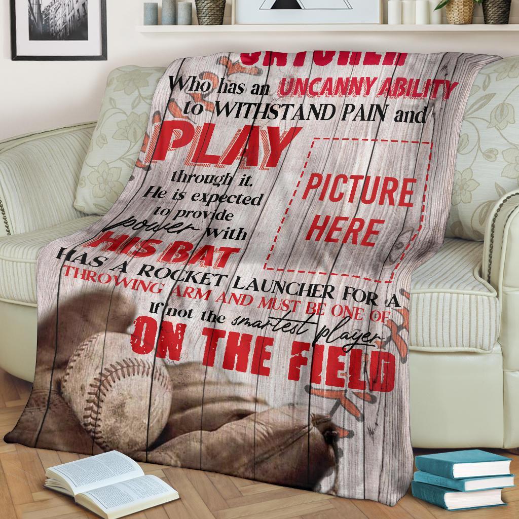litzzy Personalized Baseball Catcher On The Field Fleece Blanket - Tlnh0312202 Quilt Blanket   
