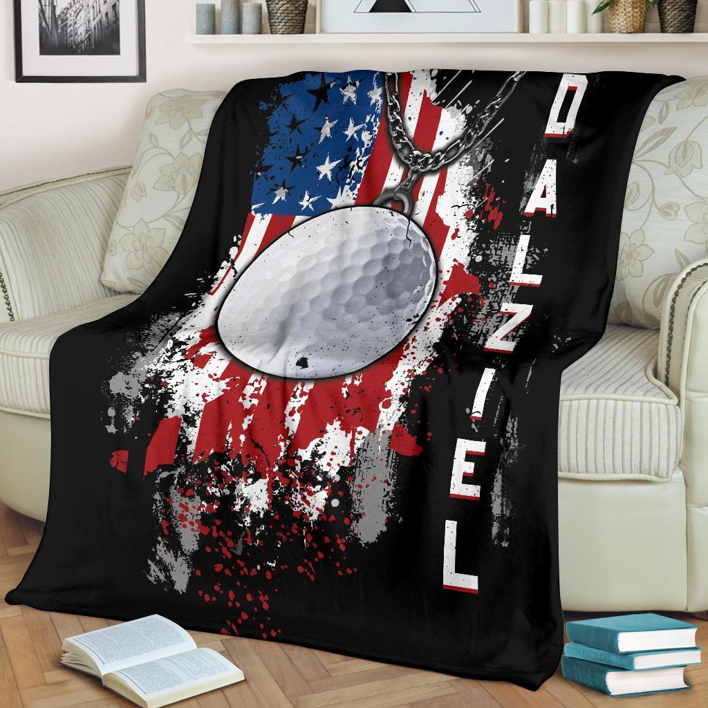 litzzy Personalized Sport Us Flag Fleece Blanket - Lath1011201 Quilt Blanket   