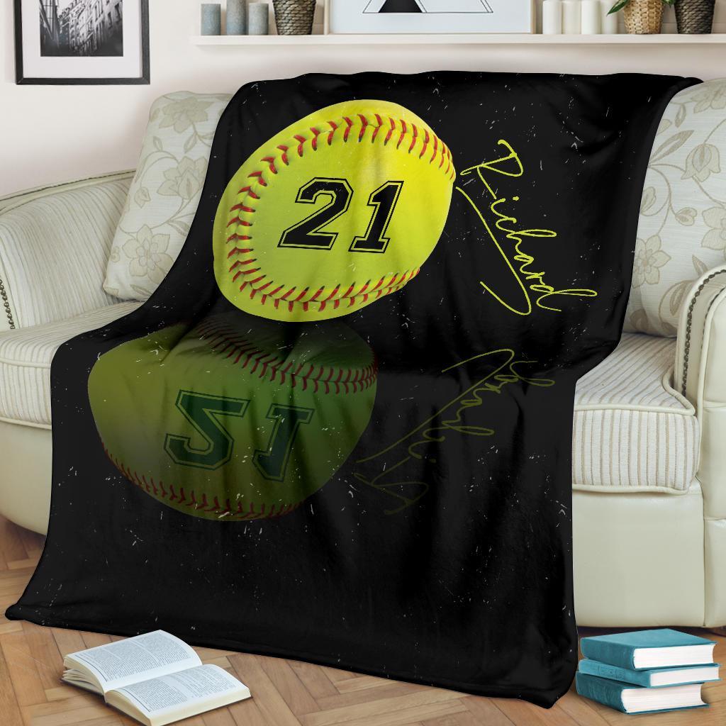 litzzy Personalized Sport Reflection Fleece Blanket - Lath1611201 Quilt Blanket SOFTBALL 60 x 80 