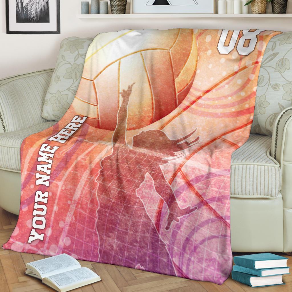 litzzy Personalized Collection Volleyball Girl Fleece Blanket - Tlty0212202 Quilt Blanket   