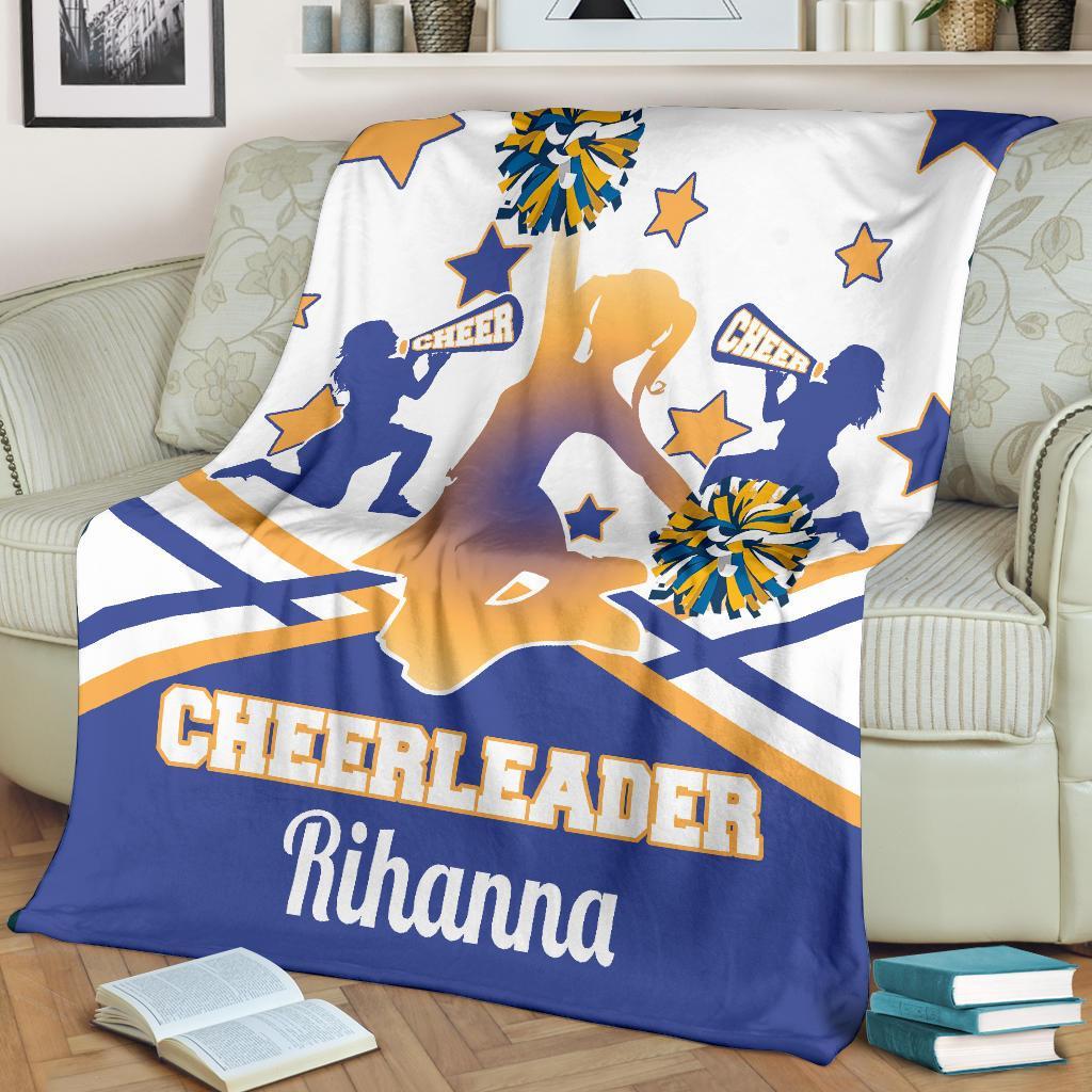 litzzy Personalized Cheerleader Colorful Fleece Blanket - Latg2011201 Quilt Blanket   