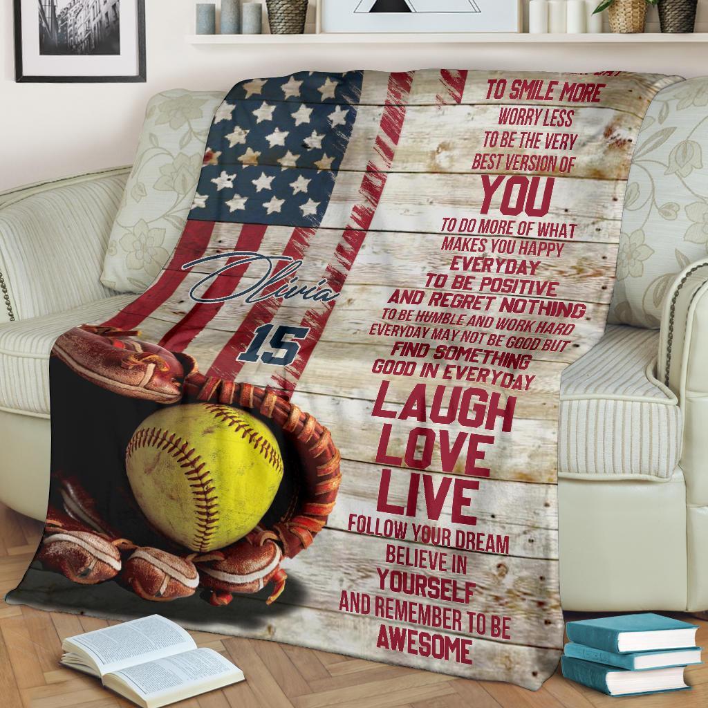 litzzy Personalized Softball Today Is A Good Day - Tlnb2511201 Quilt Blanket   