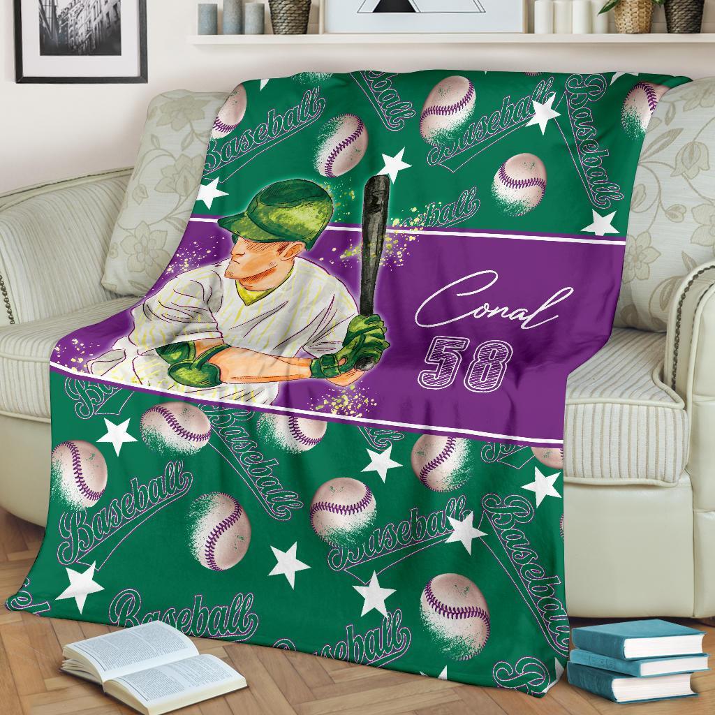 litzzy Personalized Baseball Balls Fleece Blanket - Lath2611202 Quilt Blanket   