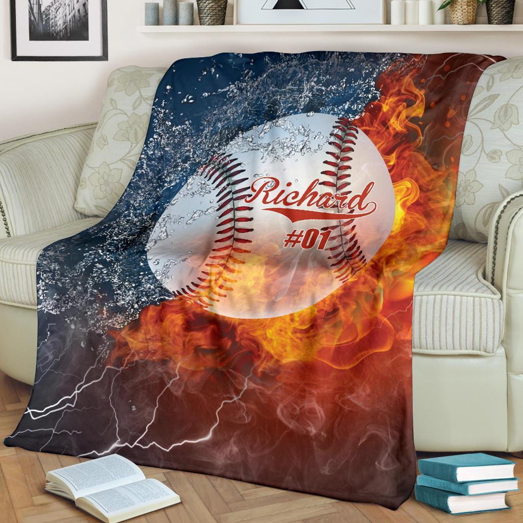 litzzy Personalized Sport Water Fire Fleece Blanket - Lath1611204 Quilt Blanket   