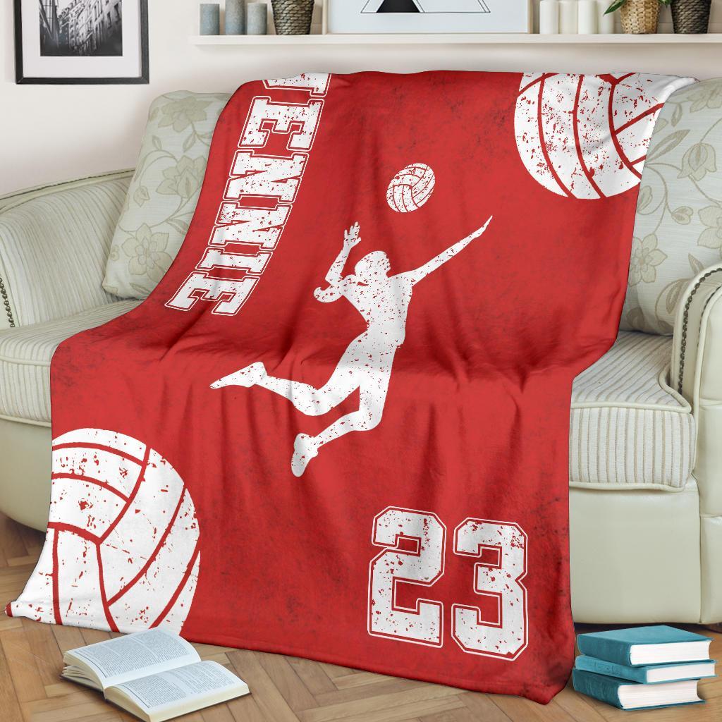 litzzy Personalized Volleyball Player Collection Fleece Blanket - Tlnb0911204Ki Quilt Blanket HITTER RED 50 X 60