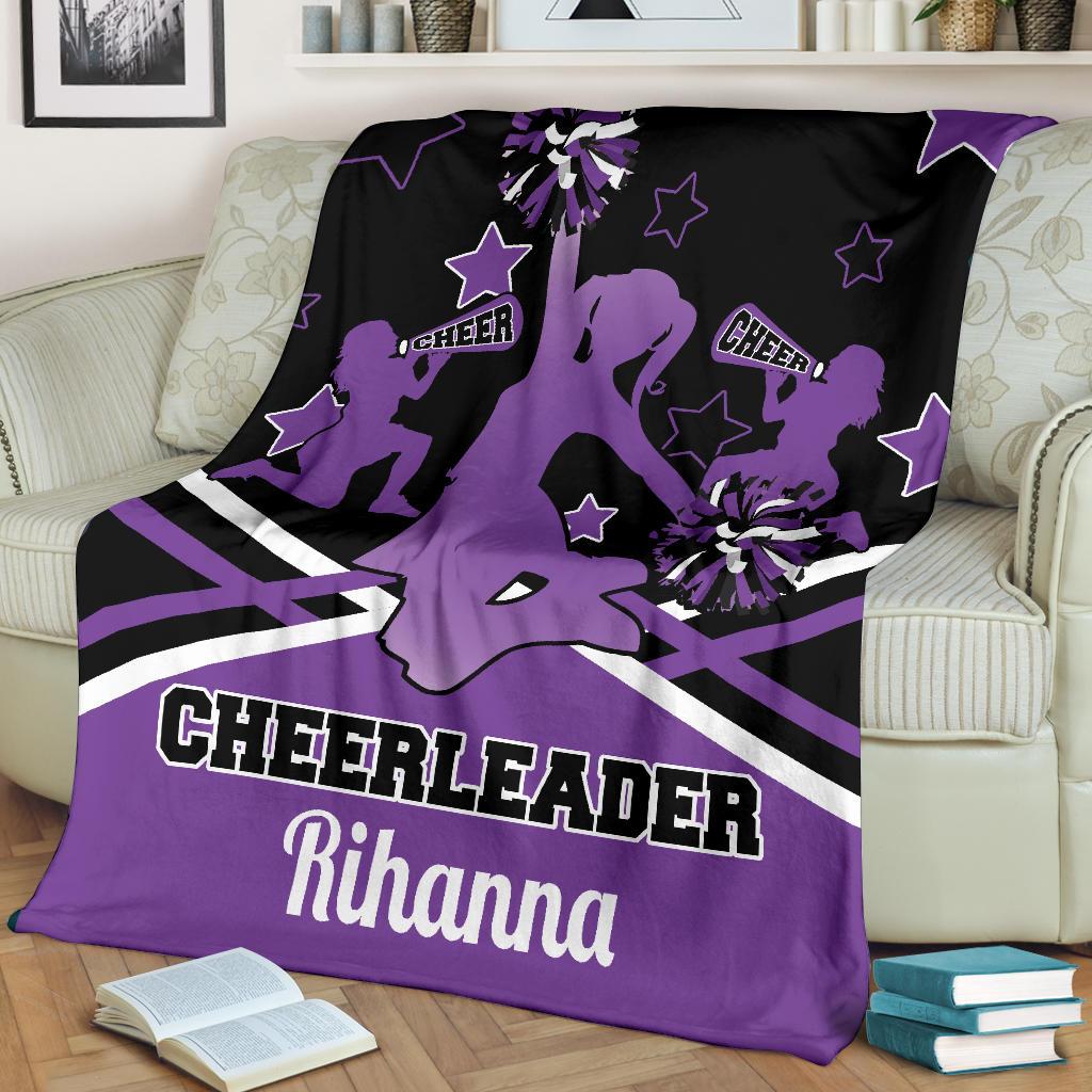 litzzy Personalized Cheerleader Colorful Fleece Blanket - Latg2011201 Quilt Blanket   