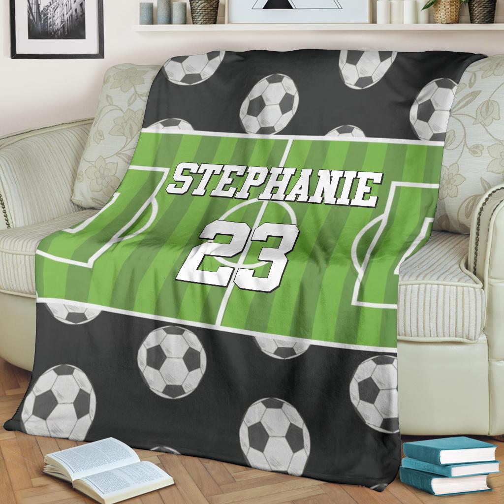 litzzy Personalized Soccer Field Fleece Blanket - Tlnh2111202 Quilt Blanket   