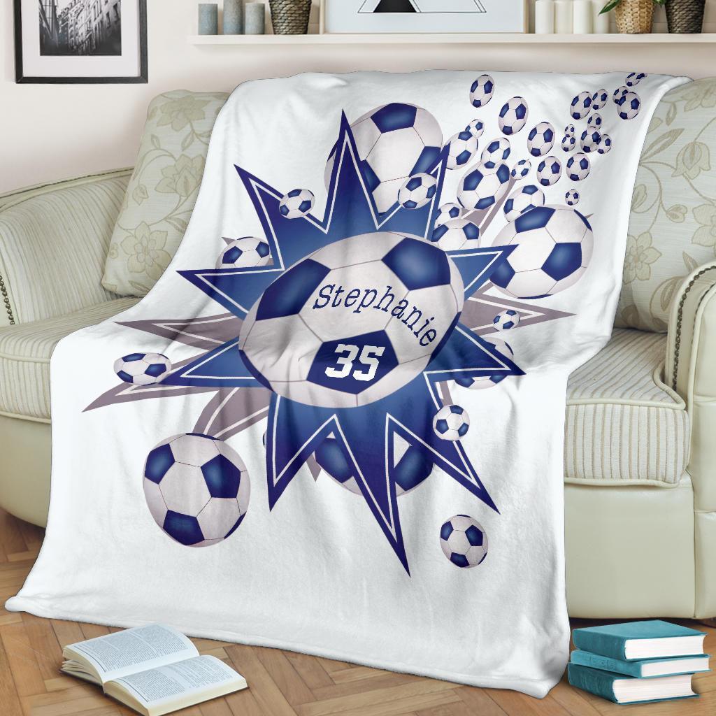 litzzy Personalized Soccer Blowout Fleece Blanket - Tltm2411202 Quilt Blanket   