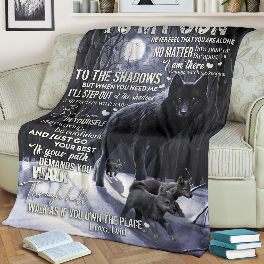 litzzy Wolf - To My Son Fleece Blanket - Latg040803Oh Quilt Blanket   
