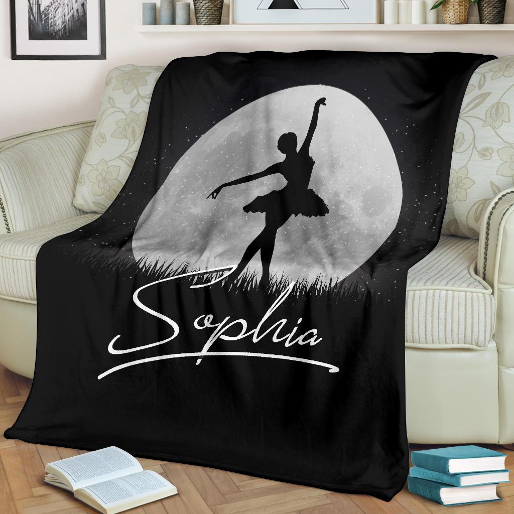 litzzy Personalized Ballet Moon Collection Fleece Blanket - Tlno1110202Ki Quilt Blanket   