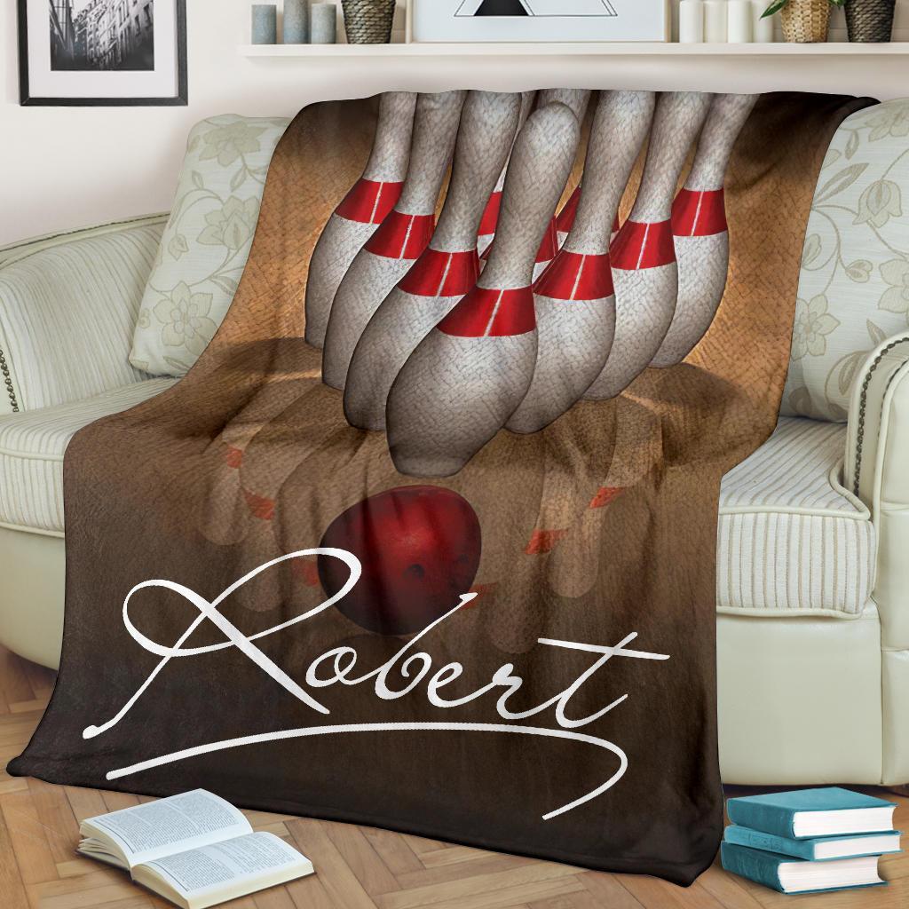 litzzy Personalized Bowling Vintage Fleece Blanket - Ty0611201 Quilt Blanket   
