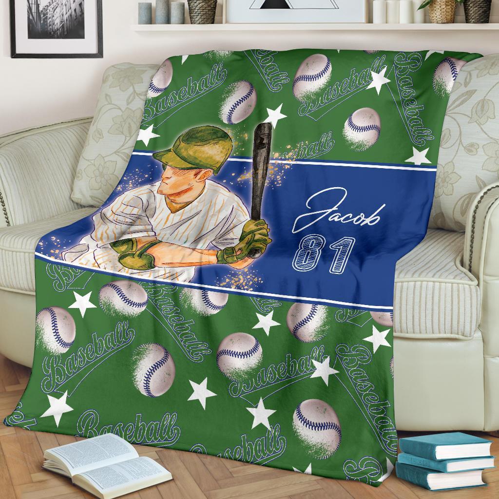litzzy Personalized Baseball Balls Fleece Blanket - Lath2611202 Quilt Blanket   