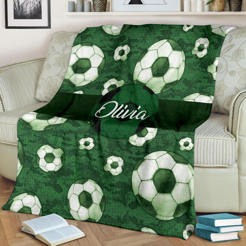 litzzy Personalized Soccer Pattern Texture Fleece Blanket - Nh1411202 Quilt Blanket   