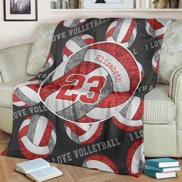 litzzy Red Gray White - I Love Vlb Collection Fleece Blanket - Ty0611202 Quilt Blanket   