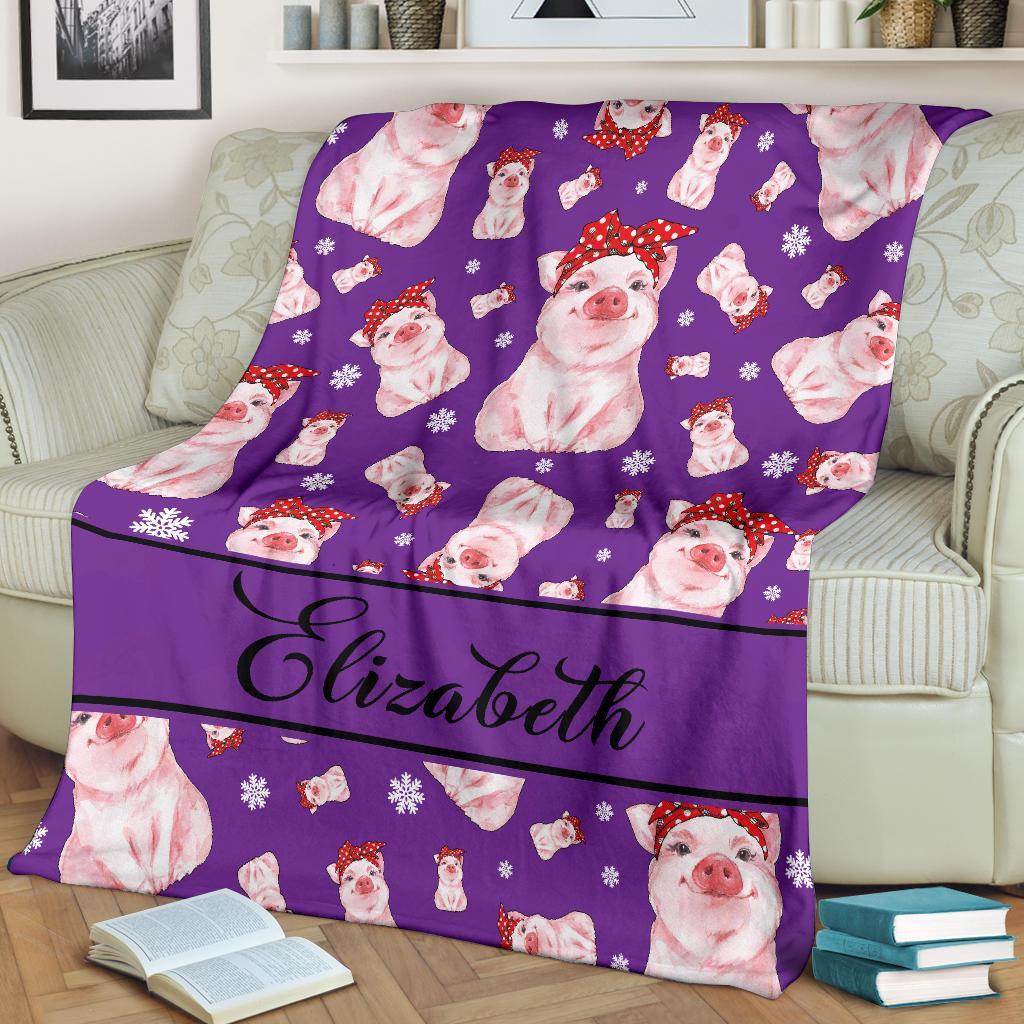 litzzy Personalized Pigs Fleece Blanket - Tlnb1811201 Quilt Blanket   
