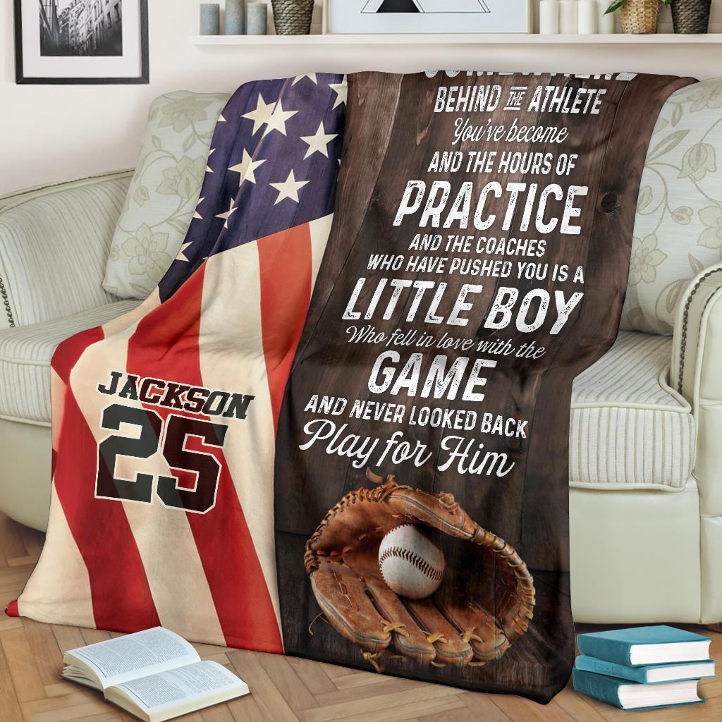 litzzy Personalized Baseball Play For Him Fleece Blanket - Tlno2511201 Quilt Blanket   