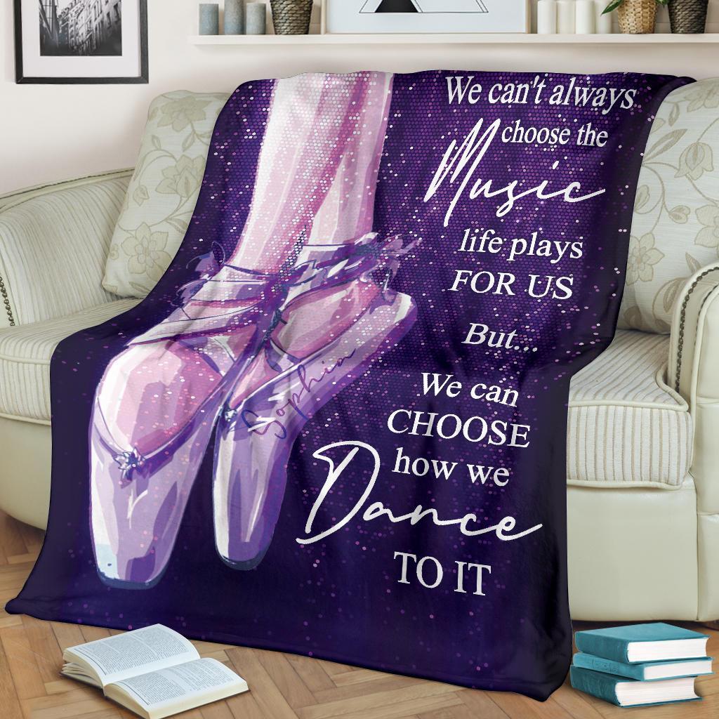 litzzy Personalized Ballet Shoes Fleece Blanket - Tlno1811201 Quilt Blanket   