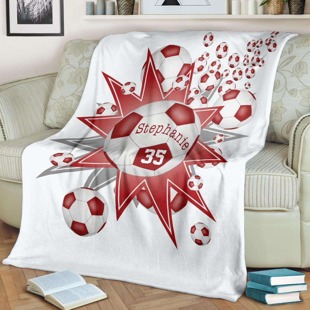 litzzy Personalized Soccer Blowout Fleece Blanket - Tltm2411202 Quilt Blanket   