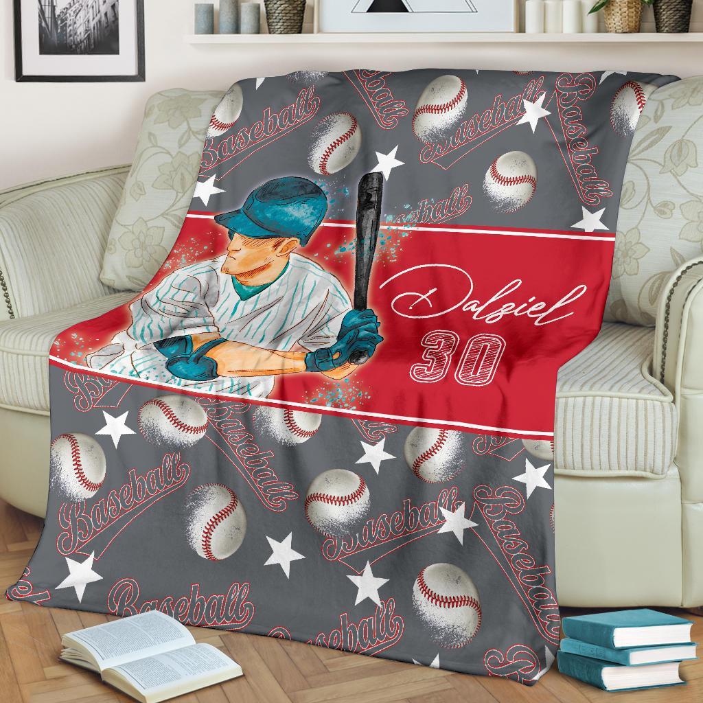 litzzy Personalized Baseball Balls Fleece Blanket - Lath2611202 Quilt Blanket   