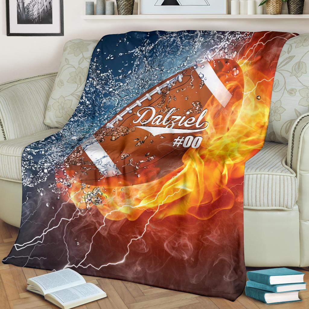 litzzy Personalized Sport Water Fire Fleece Blanket - Lath1611204 Quilt Blanket FOOTBALL 50 x 60 
