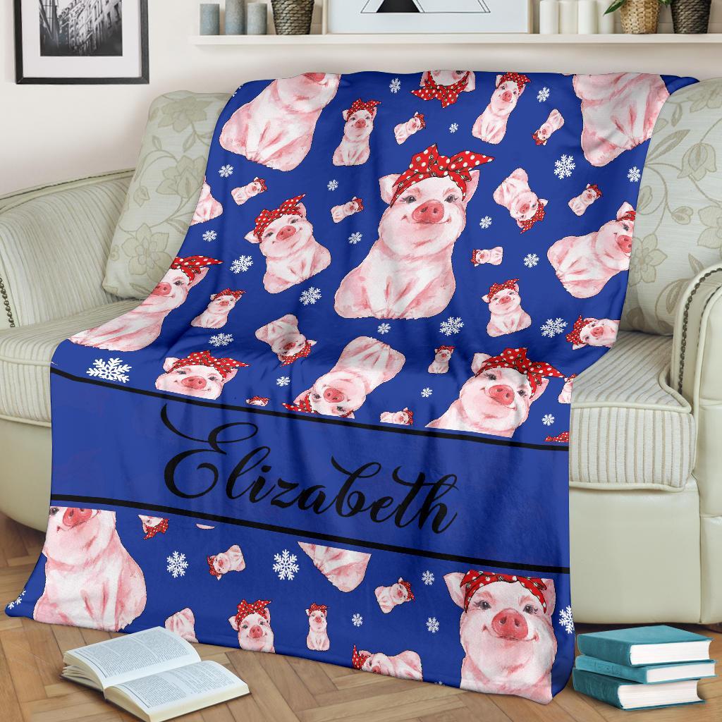 litzzy Personalized Pigs Fleece Blanket - Tlnb1811201 Quilt Blanket   