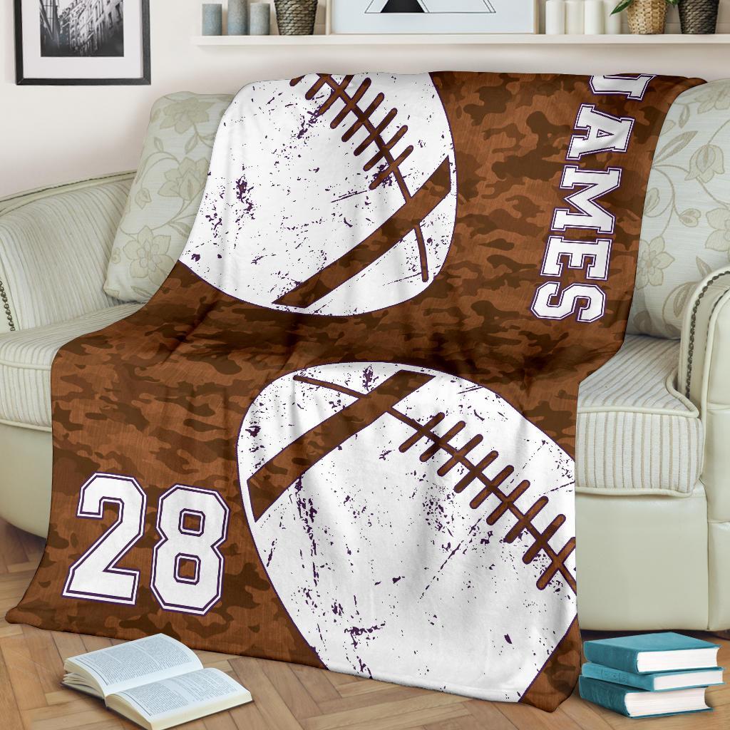 litzzy Personalized Football 2 Balls Collection Fleece Blanket - Tlnh1011202 Quilt Blanket   