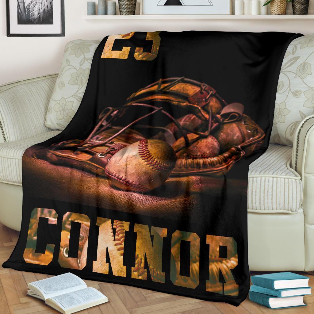 litzzy Personalized Baseball Darkness Fleece Blanket - Tlnb0911202Ki Quilt Blanket   