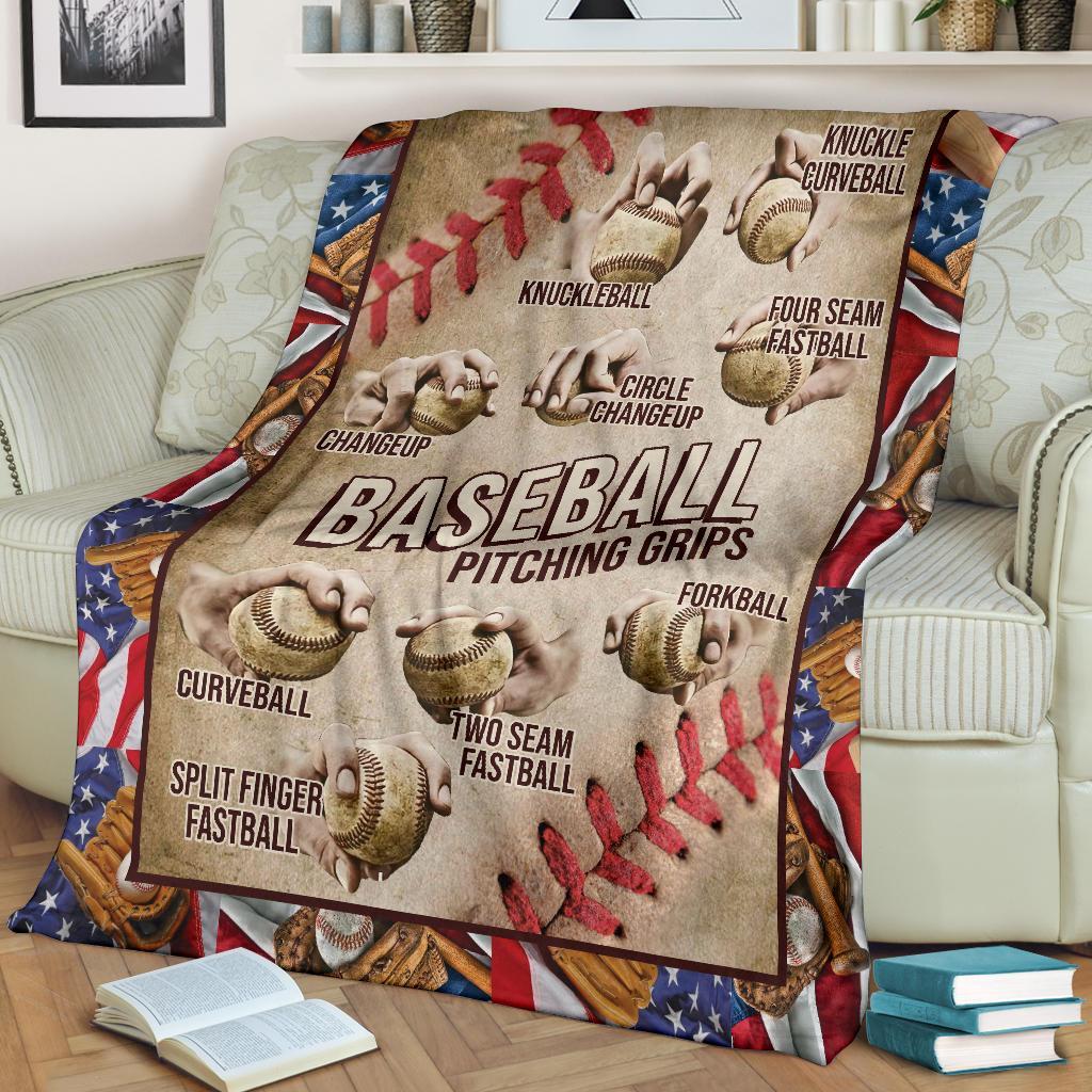 litzzy Baseball Pitching Fleece Blanket - Latg2711201 Quilt Blanket   