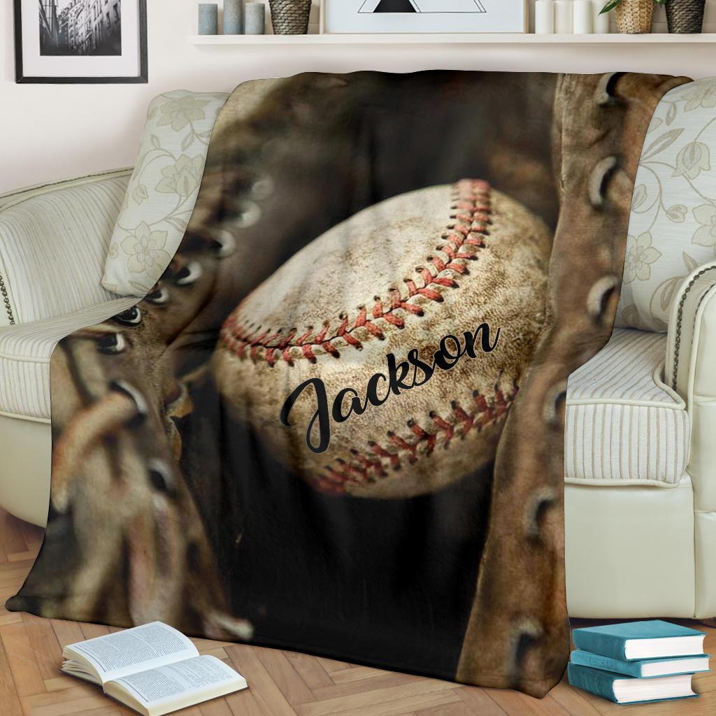 litzzy Personalized Dusty Baseball Fleece Blanket - Nh0712201 Quilt Blanket   