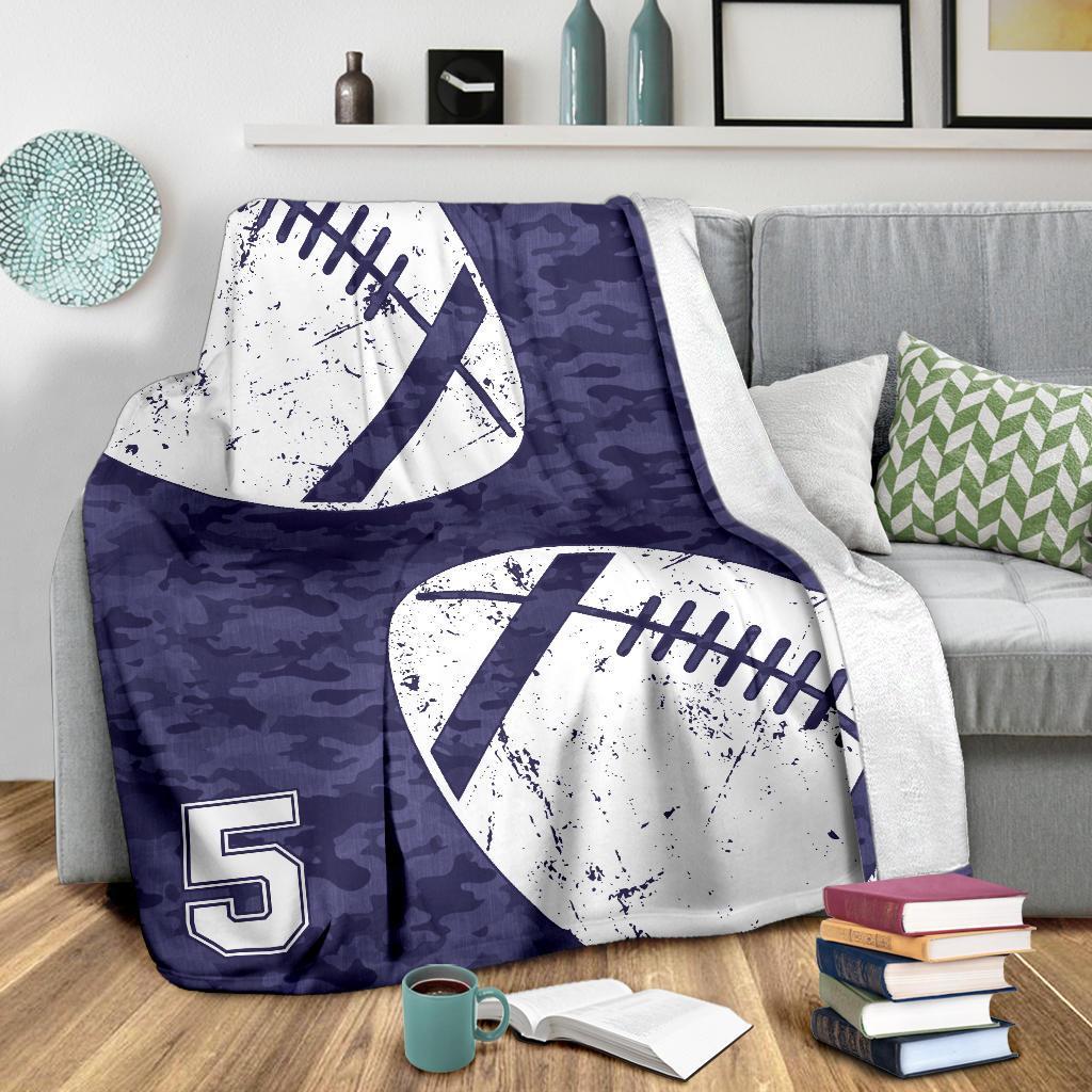litzzy Personalized Football 2 Balls Collection Fleece Blanket - Tlnh1011202 Quilt Blanket   