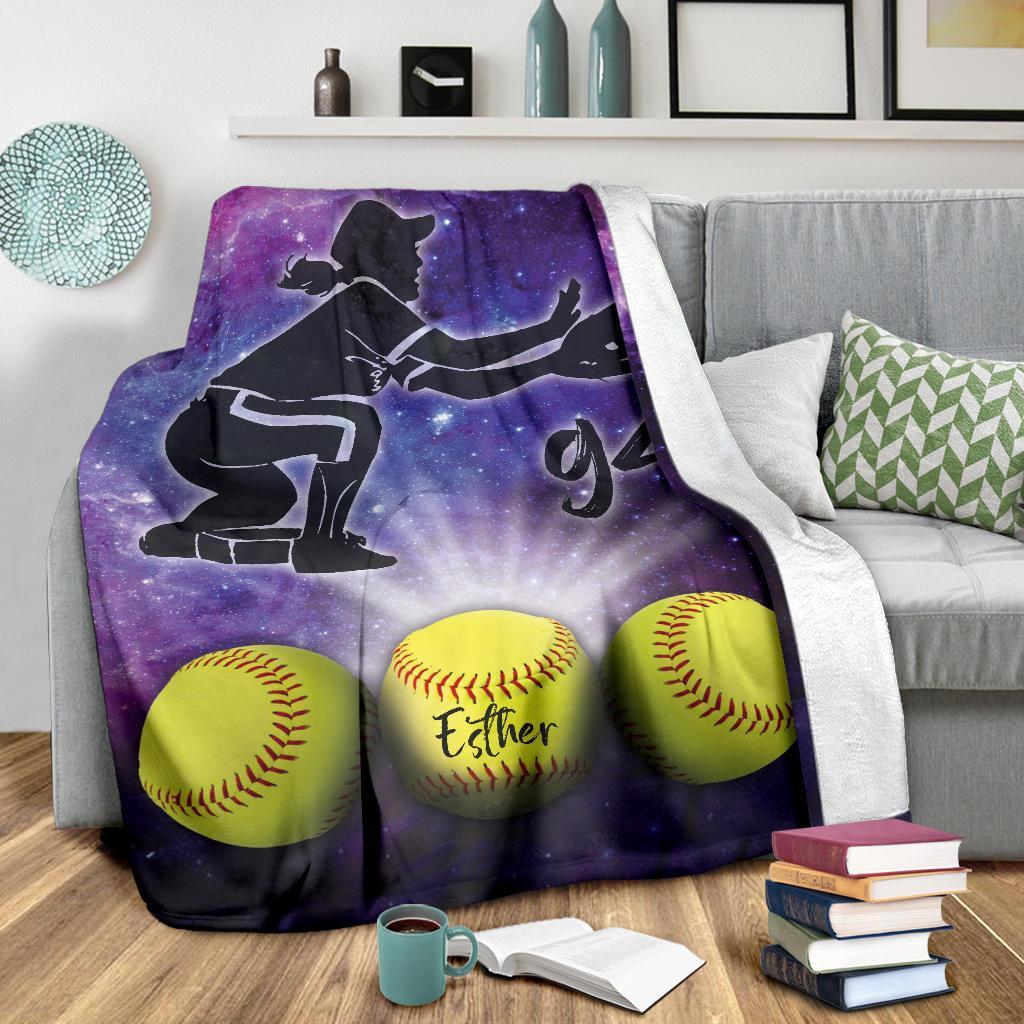 litzzy Personalized Softball Fleece Blanket - Lath2311202Ki Quilt Blanket   