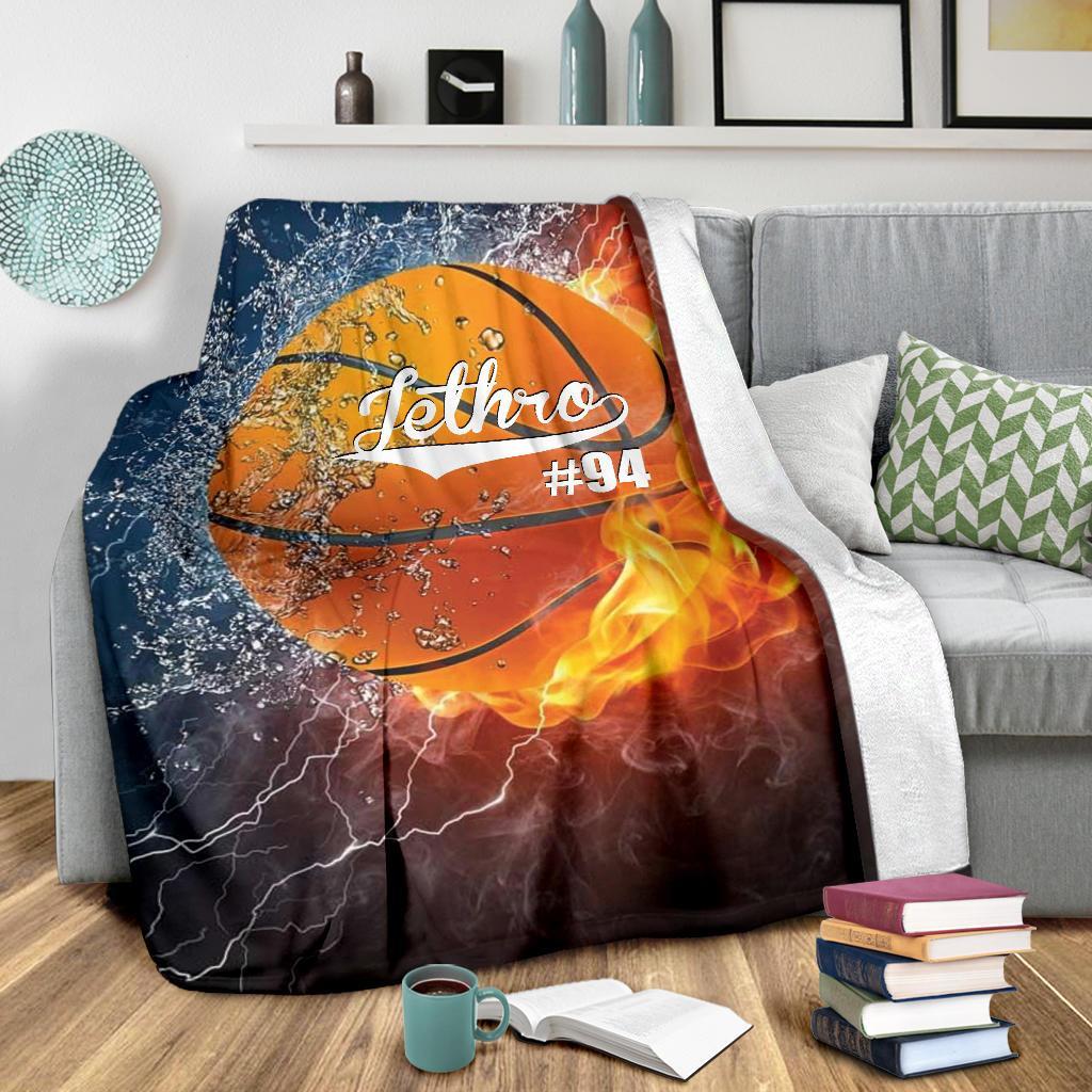 litzzy Personalized Sport Water Fire Fleece Blanket - Lath1611204 Quilt Blanket BASKETBALL 60 x 80 