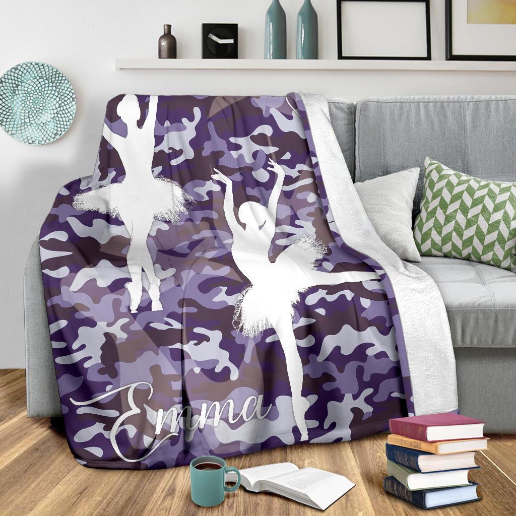 litzzy Personalized Ballet Fleece Blanket - Latg2311201 Quilt Blanket PURPLE 60 x 80 