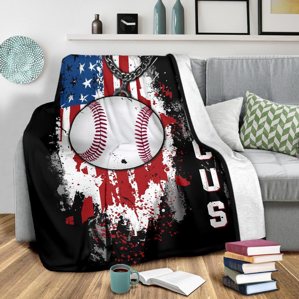 litzzy Personalized Sport Us Flag Fleece Blanket - Lath1011201 Quilt Blanket   