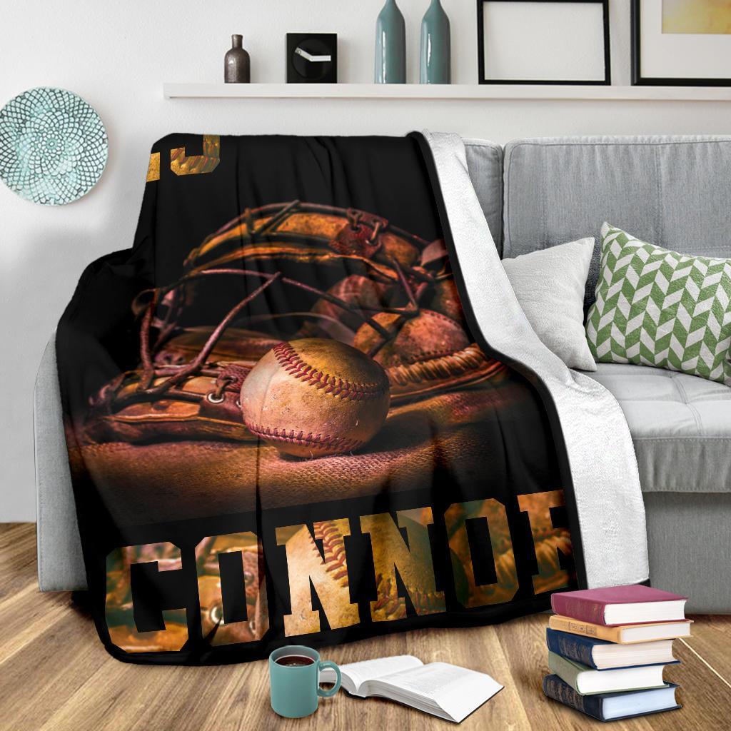 litzzy Personalized Baseball Darkness Fleece Blanket - Tlnb0911202Ki Quilt Blanket   