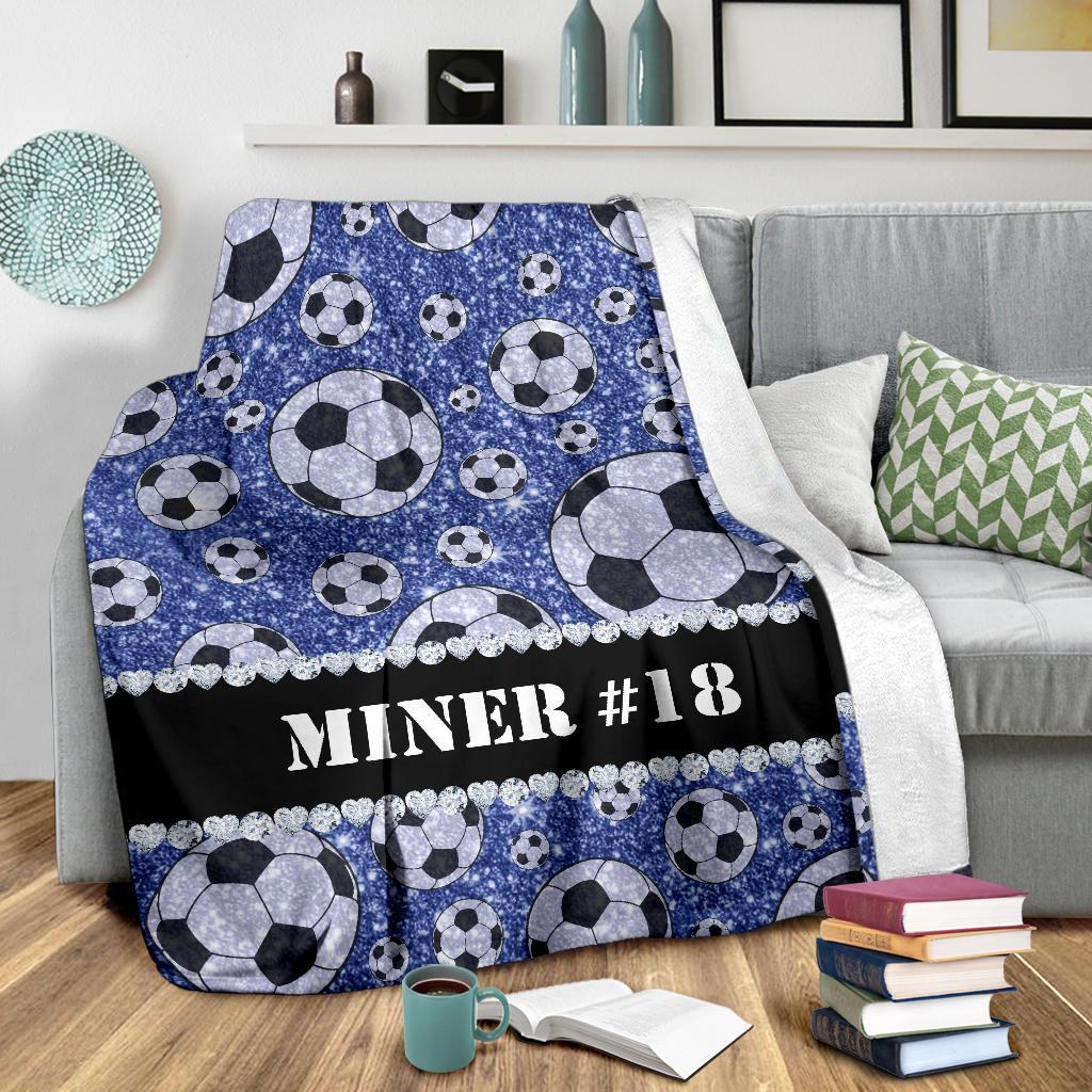 litzzy Personalized Soccer Glitter Fleece Blanket - Tlnh1311203 Quilt Blanket   