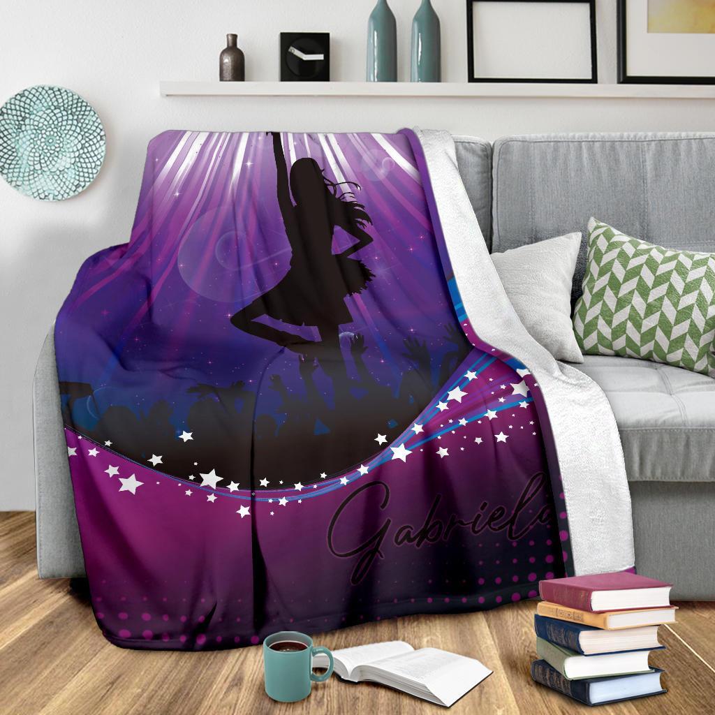 litzzy Personalized Cheerleader Fleece Blanket - Lath1911202Ki Quilt Blanket PURPLE 60 X 80 