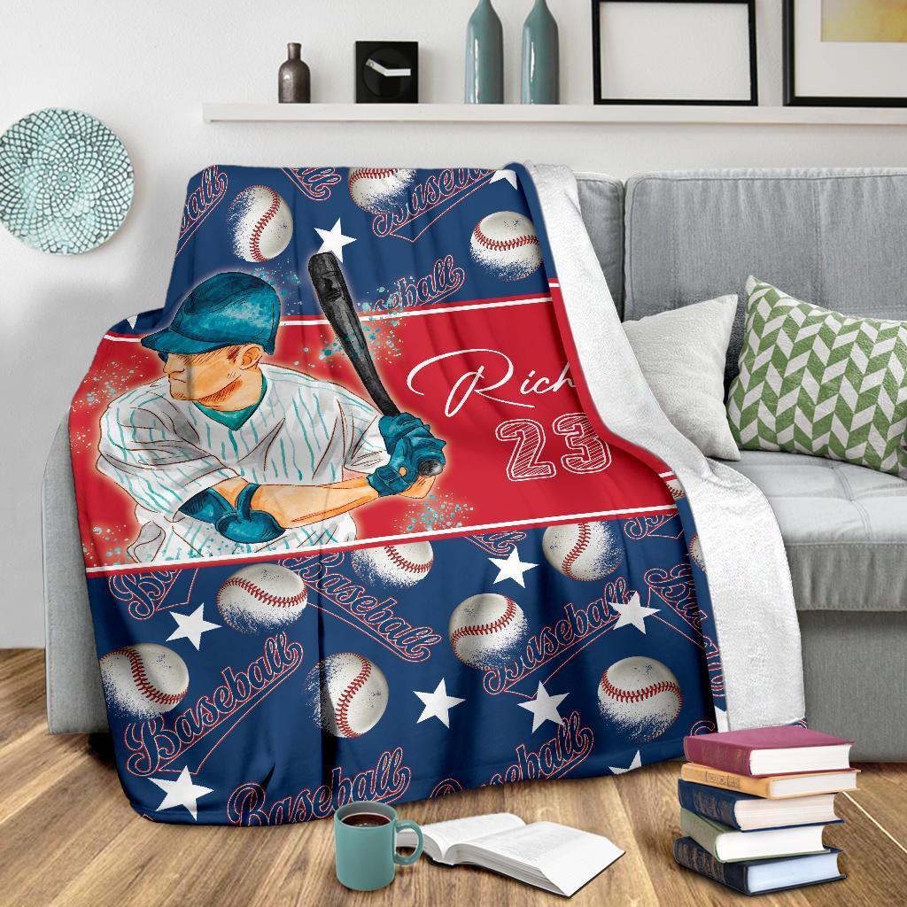 litzzy Personalized Baseball Balls Fleece Blanket - Lath2611202 Quilt Blanket   