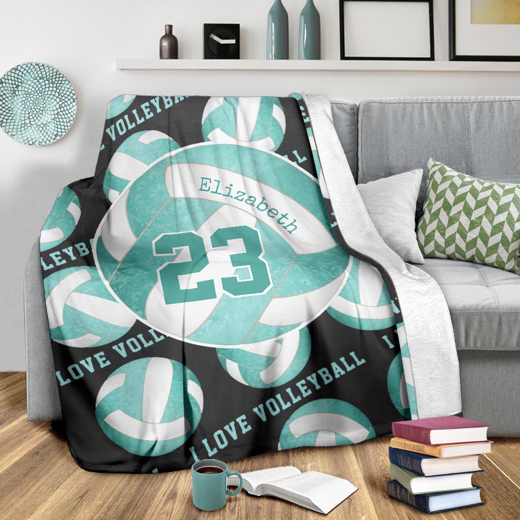 litzzy Teal Turquoise - I Love Vlb Collection Fleece Blanket - Ty0611202 Quilt Blanket   