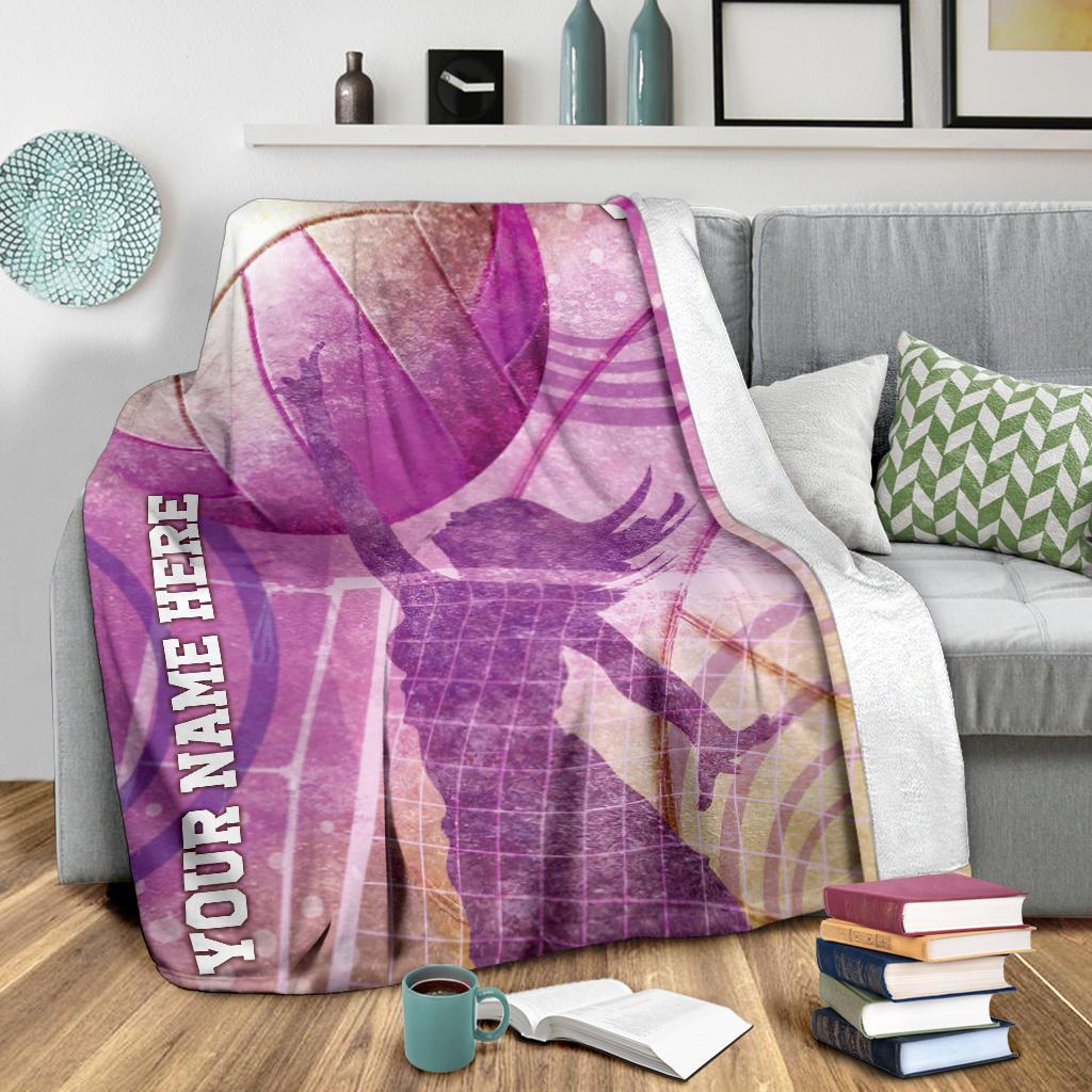 litzzy Personalized Collection Volleyball Girl Fleece Blanket - Tlty0212202 Quilt Blanket   