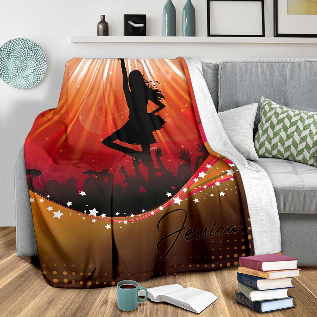 litzzy Personalized Cheerleader Fleece Blanket - Lath1911202Ki Quilt Blanket ORANGE 60 X 80 