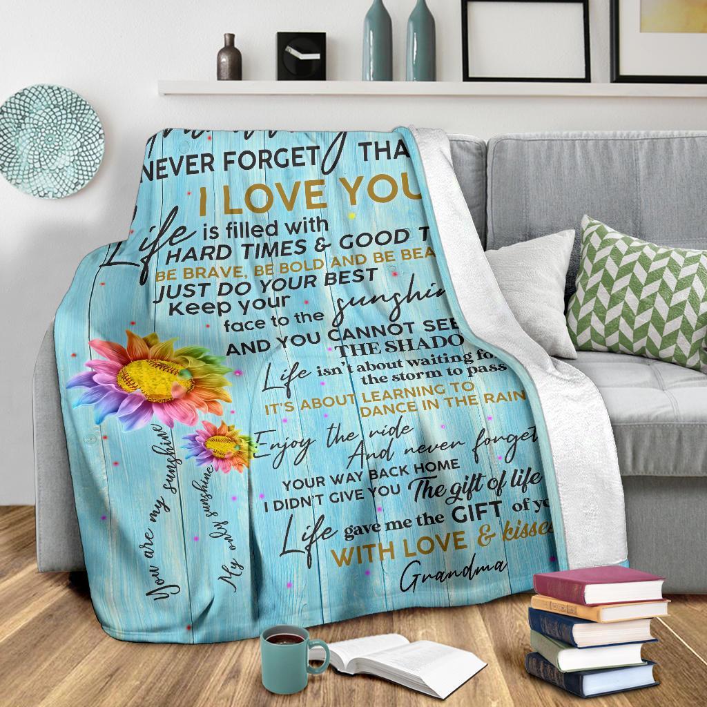litzzy Softball - Granddaughter Never Forget That Ily Fleece Blanket - Nh070820Oh Quilt Blanket   