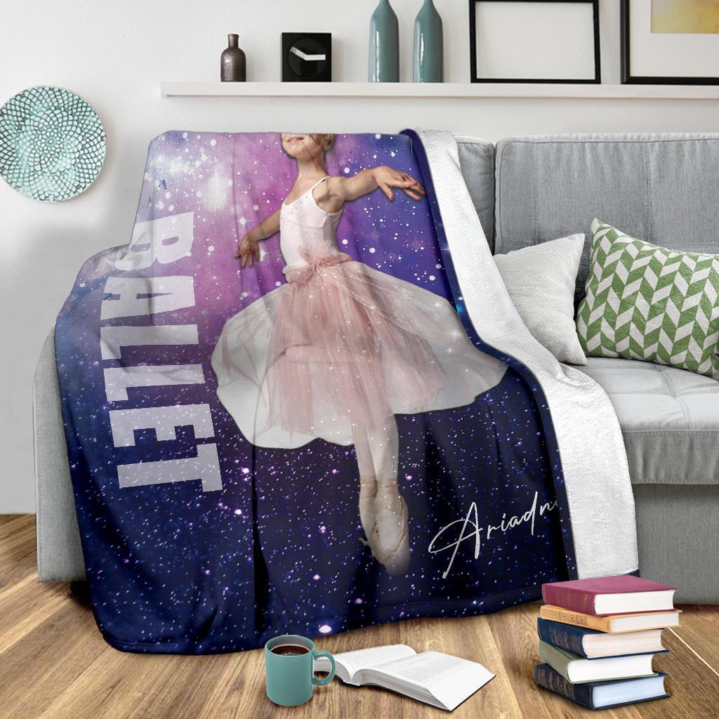 litzzy Personalized Sport Galaxy Fleece Blanket - Lath1011202 Quilt Blanket BALLET 60 x 80 