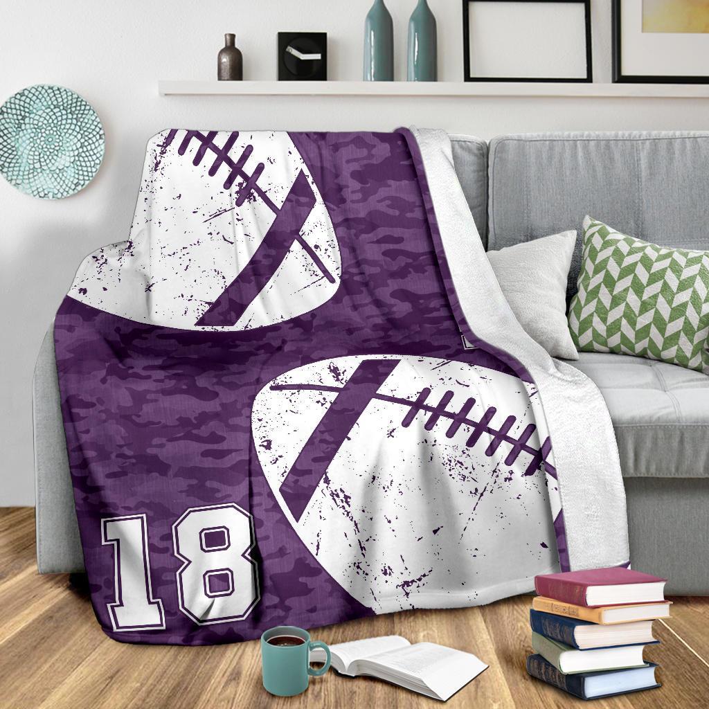 litzzy Personalized Football 2 Balls Collection Fleece Blanket - Tlnh1011202 Quilt Blanket   